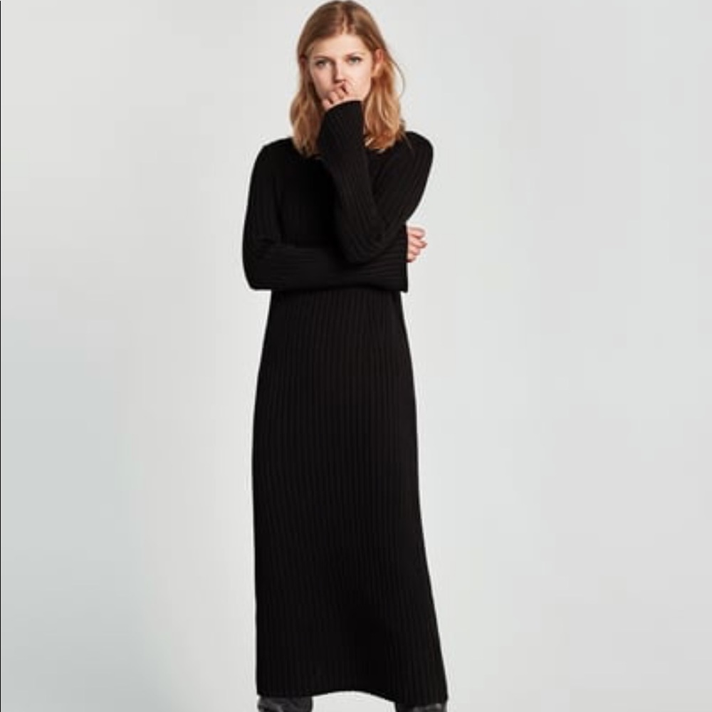 Zara Long Ribbed Dress